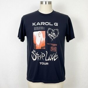 KAROL G Tour Strip Love T Shirt Black Cotton Size Large Official Merch Concert
